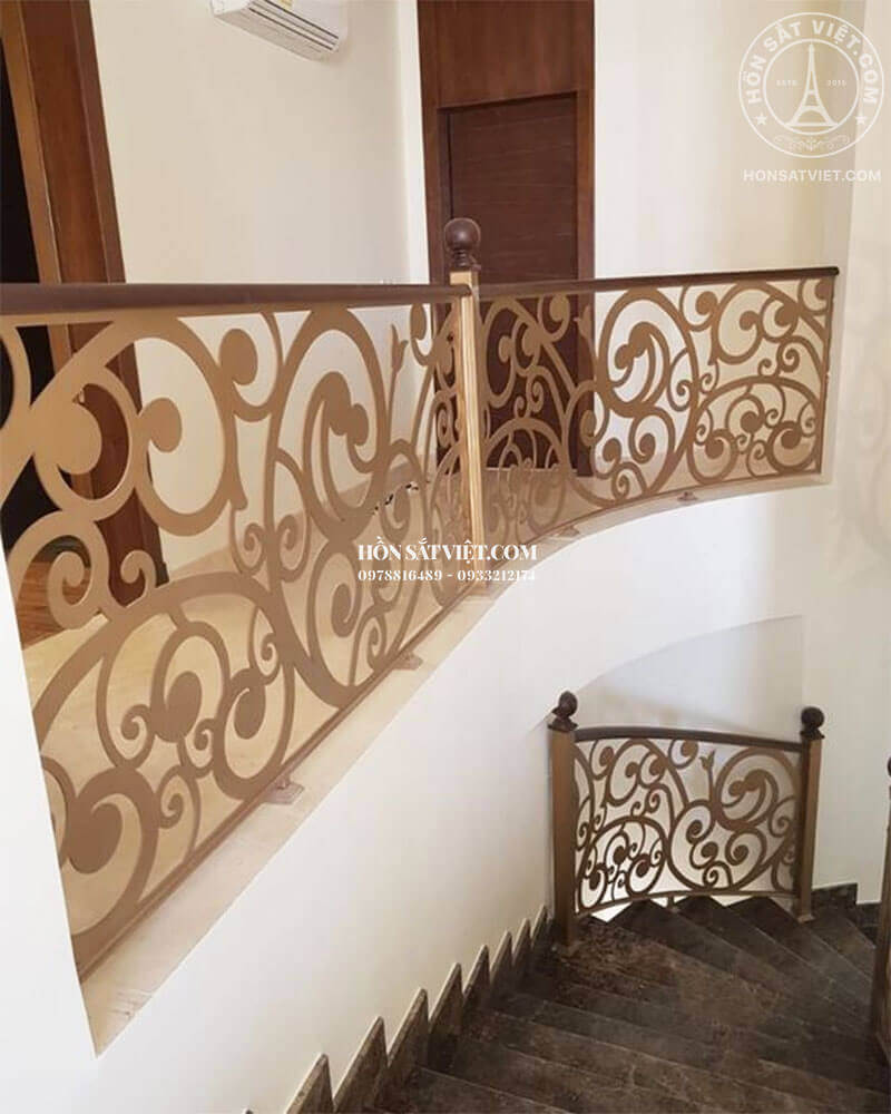 Mẫu lan can cầu thang CNC đẹp dành cho biệt thự