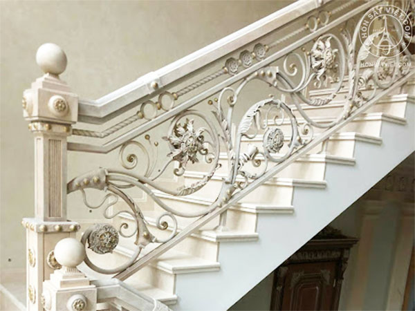 Lan can cầu thang sắt nghệ thuật cho villa Lan can cầu thang sắt nghệ thuật cho villa