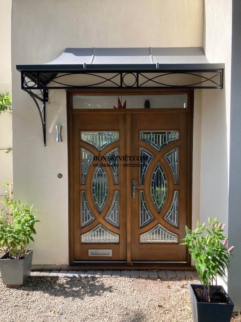 Thiết kế mái che hàng rào cổng nhà đẹp ở nông thôn