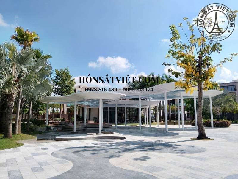 Hình ảnh toàn cảnh công trình mái vòm sau khi hoàn thiện tại khu dân cư Phước Thiện