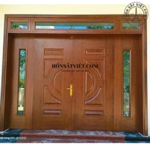 Cổng nhà hiện đại MG5301 màu gỗ, hiện đại và thanh lịch