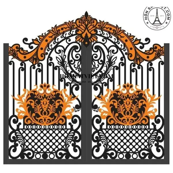 Cổng sắt CNC CNC3717 hoa văn tinh xảo Cổng sắt CNC CNC3717 hoa văn tinh xảo