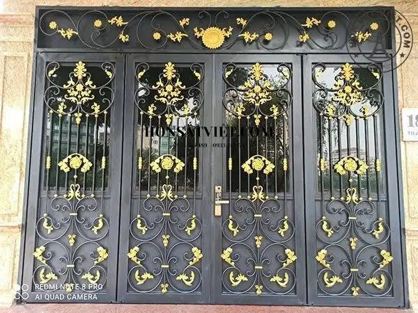 Cổng sắt mỹ thuật 4 cánh ARG4600 mềm mại, phong cách châu Âu Cổng sắt mỹ thuật 4 cánh ARG4600 mềm mại, phong cách châu Âu