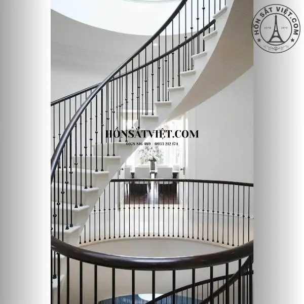 Lan Can Cầu Thang Sắt HR1406 Lượn Sóng - Đường Cong Uyển Chuyển Và Mềm Mại Lan Can Cầu Thang Sắt HR1406 Lượn Sóng - Đường Cong Uyển Chuyển Và Mềm Mại