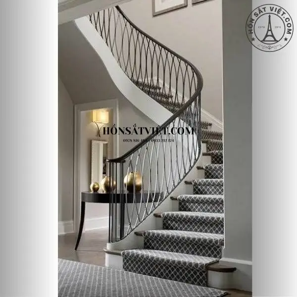 Lan Can Cầu Thang Sắt HR1418 Hình Ellip Phong Cách Hiện Đại Và Độc Đáo Lan Can Cầu Thang Sắt HR1418 Hình Ellip Phong Cách Hiện Đại Và Độc Đáo