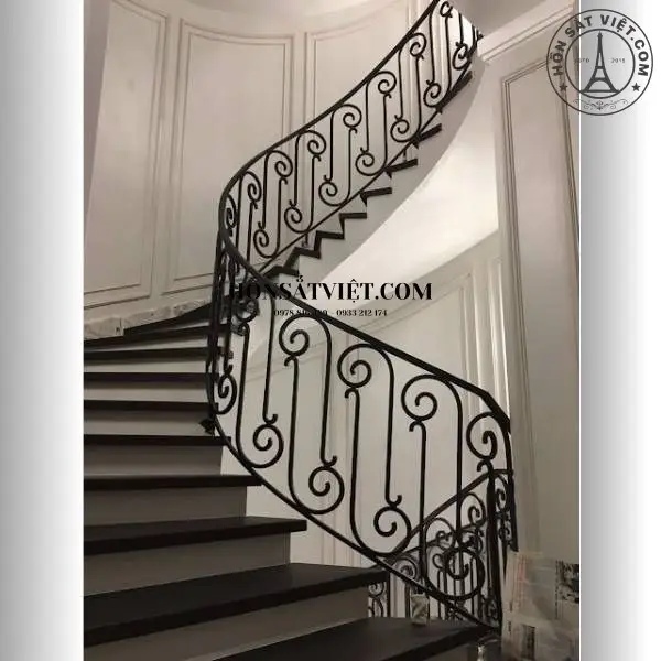 Lan Can Cầu Thang Sắt HR1424 Dáng Xoắn Ốc - Thiết Kế Độc Đáo Và Sáng Tạo Lan Can Cầu Thang Sắt HR1424 Dáng Xoắn Ốc - Thiết Kế Độc Đáo Và Sáng Tạo