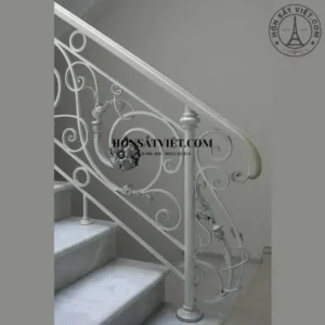 Lan Can Sắt Mỹ Thuật AWR5327 Màu Trắng Đường Cong Uyển Chuyển Và Mềm Mại