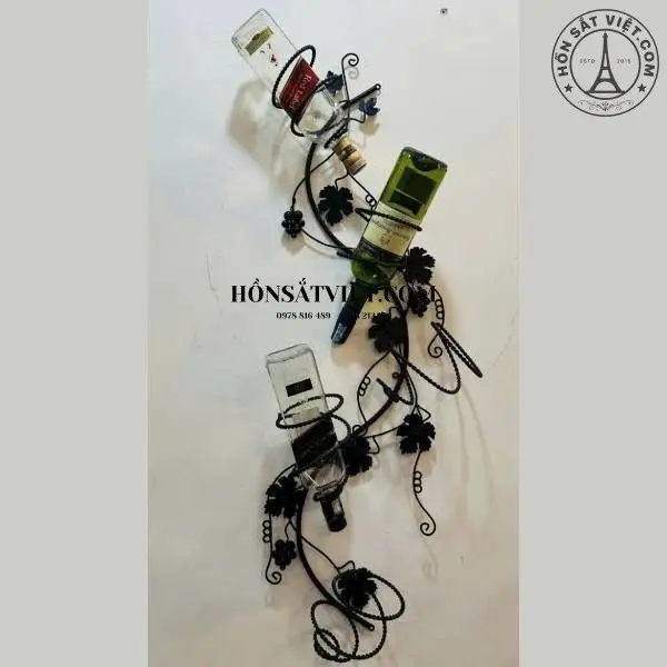 Kệ Để Rượu WS2624 Treo Tường Dây Leo Màu Đen Kệ Để Rượu WS2624 Treo Tường Dây Leo Màu Đen