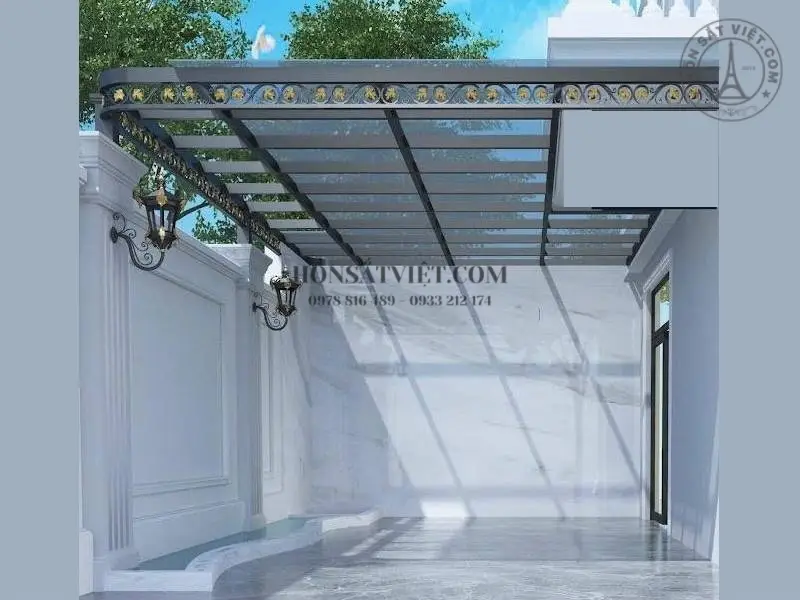 Mái hiên sắt mỹ thuật đẹp và chất lượng, thiết kế bền vững Mái hiên sắt mỹ thuật đẹp và chất lượng, thiết kế bền vững