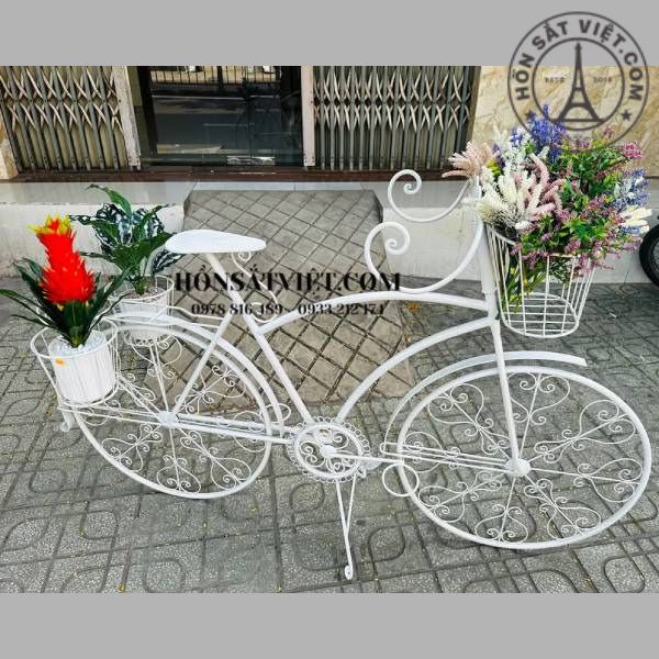 Kệ để hoa xe đạp KS031 sắt nghệ thuật tinh tế Kệ để hoa xe đạp KS031 sắt nghệ thuật tinh tế