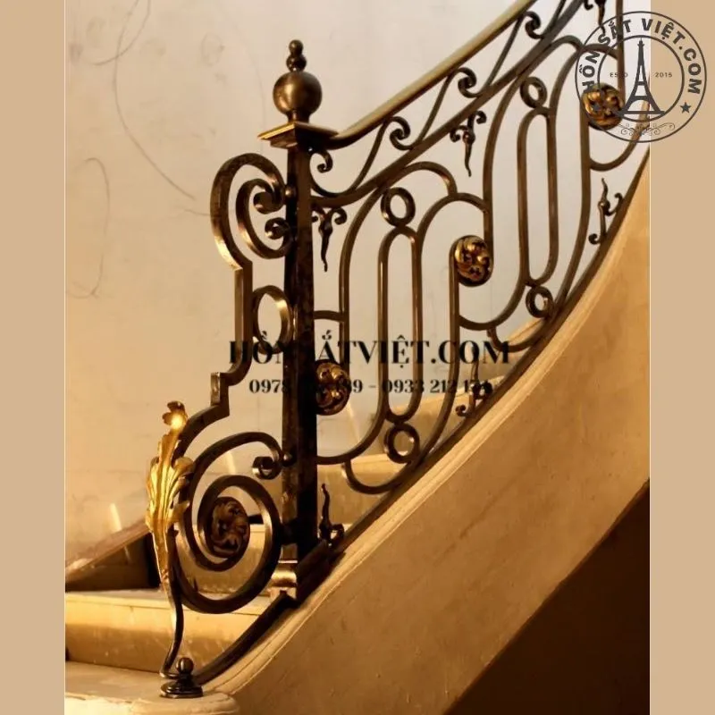 Mẫu trụ cầu thang hoa văn tinh xảo