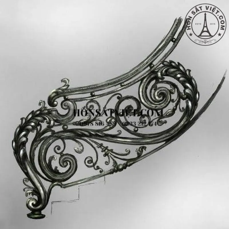 Bản vẽ phác thảo trụ đề ba cầu thang